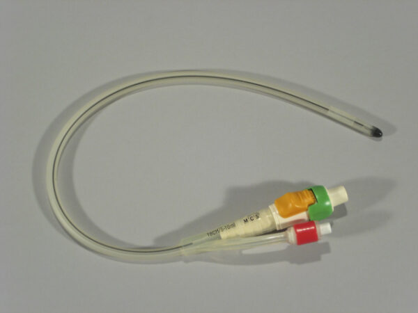 CareVent ® valve attached to silicone catheter